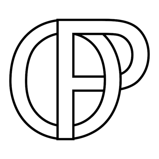 Vecteur le logo est signé op po icon double lettres logotype p o