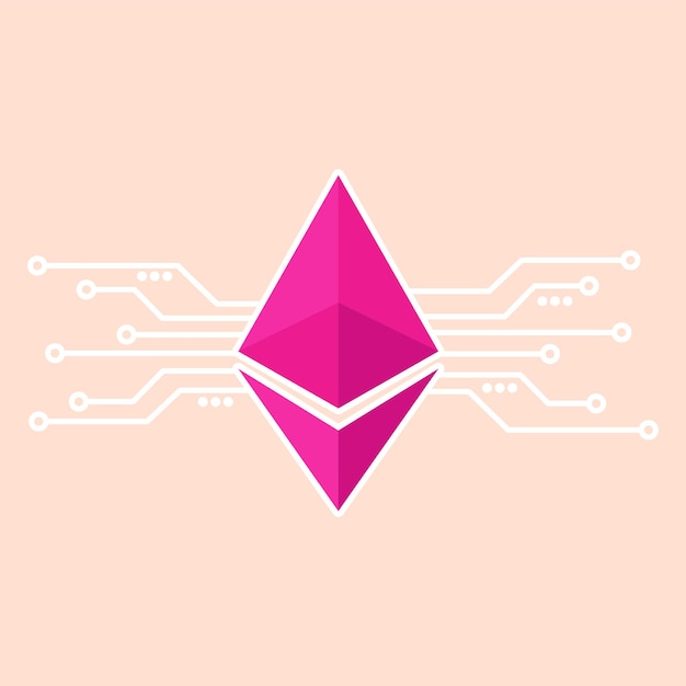 Vecteur logo ethereum concept de monnaie crypto isolé