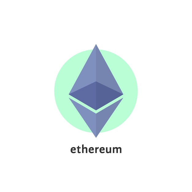 Logo Ethereum simple isolé sur blanc