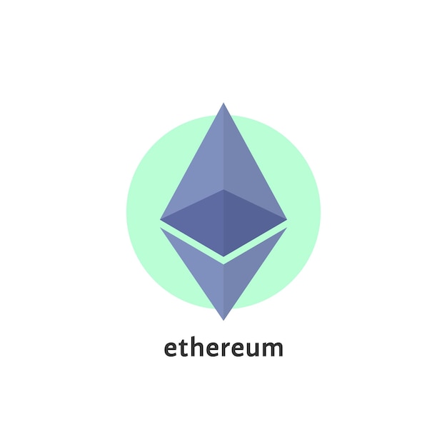 Vecteur logo ethereum simple isolé sur blanc