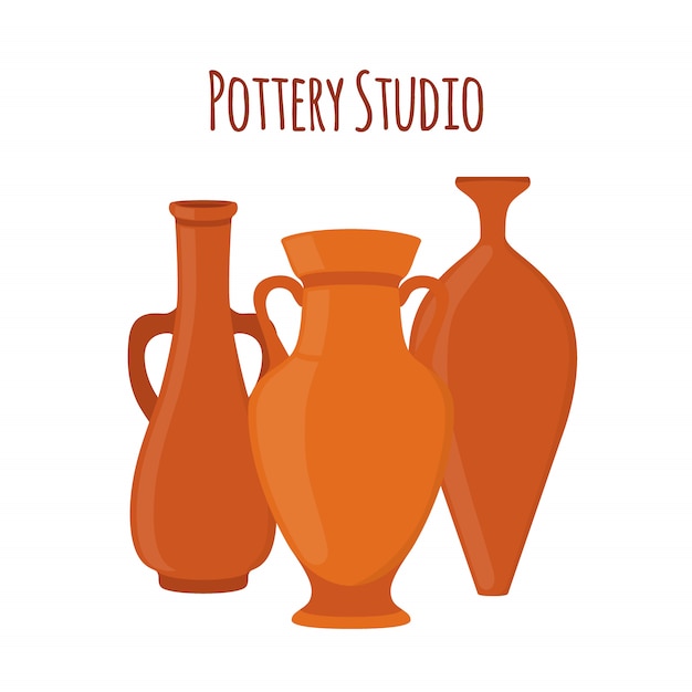 Logo De L'étiquette Du Studio De Poterie