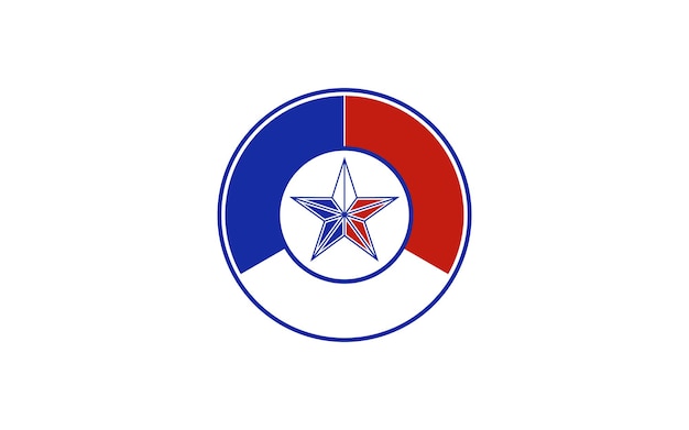 Logo étoile Avec Drapeau Américain