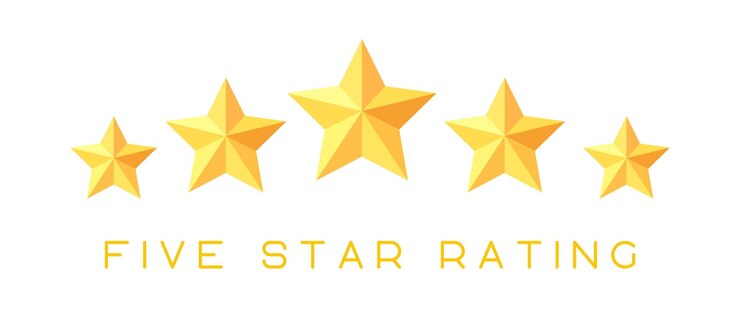Vecteur logo d'évaluation à cinq étoiles revue d'évaluation des clients icône plate pour les applications et les sites web illustration vectorielle