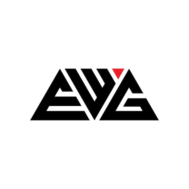 Le logo EWG est un triangle en forme de triangle, un monogramme, un modèle de logo vectoriel en couleur rouge, un logo triangulaire, un logo EWG simple, élégant et luxueux.