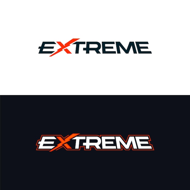 Vecteur logo extrême. logotype avec le mot extrême. modèle