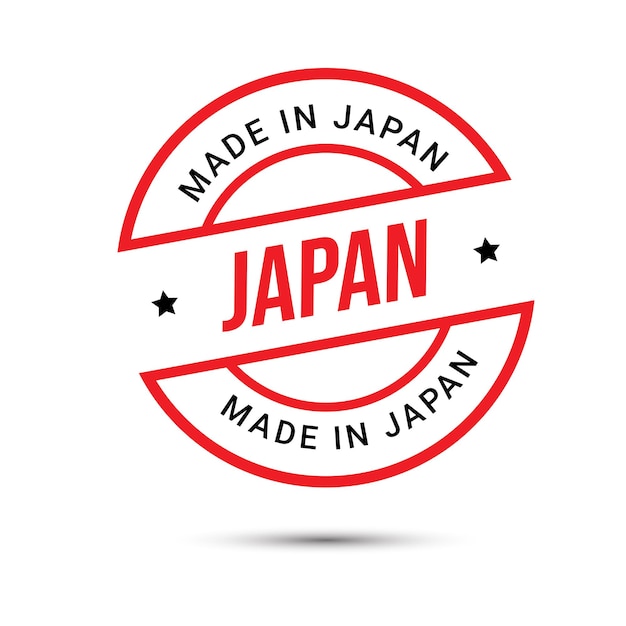 Vecteur logo fabriqué au japon et icône de badge de confiance logo du drapeau japonais