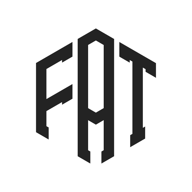 Le logo FAT Design Initial Letter FAT Monogram Logo en utilisant la forme d'hexagone