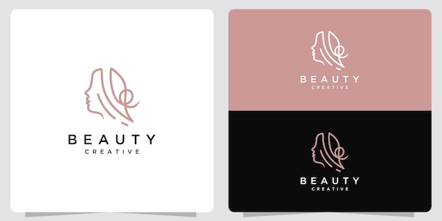 Logo De Femme De Beauté Avec Contour