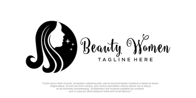 Logo Femme Silhouette Tête Visage Logo Modèle De Logo Isolé