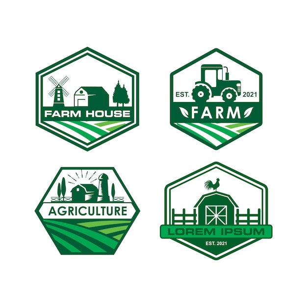 logo de la ferme agriculture logo vecteur