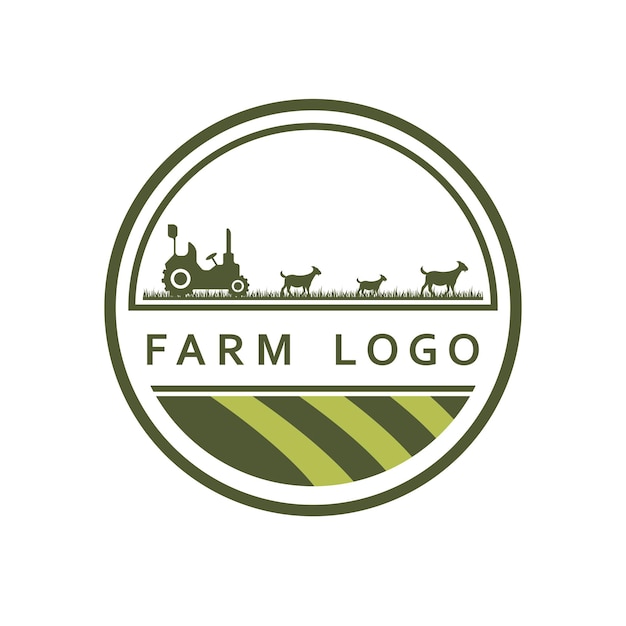 Logo de la ferme vecteur de logo de l'agriculture avec modèle de slogan