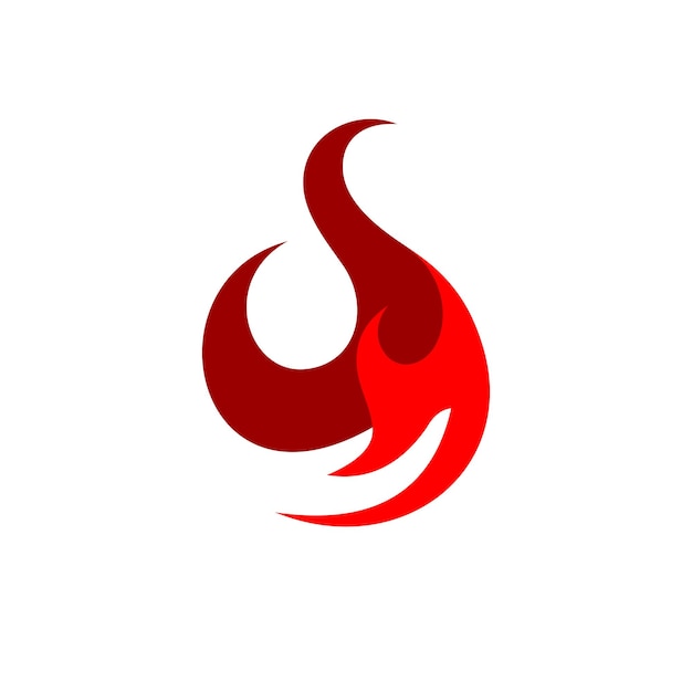 Vecteur logo de feu chaud avec concept de main