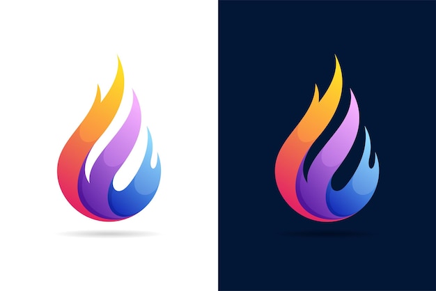 Logo De Feu Coloré Lettre E