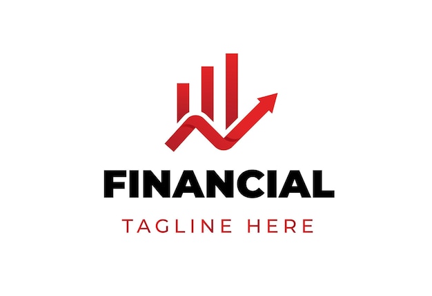 Logo financier avec un graphique et le mot financier dessus