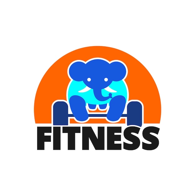 Vecteur logo de fitness éléphant