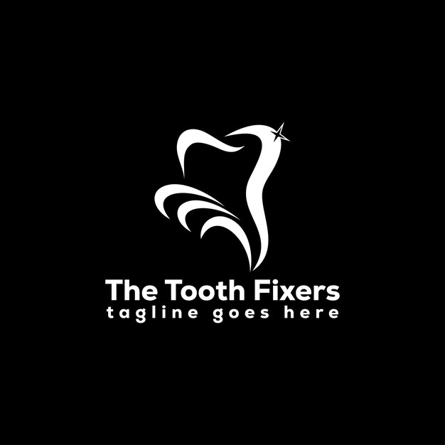 Vecteur le logo des fixateurs de dents logo dentaire design de logo minimaliste et d'entreprise