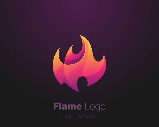 Vecteur logo de flamme abstraite