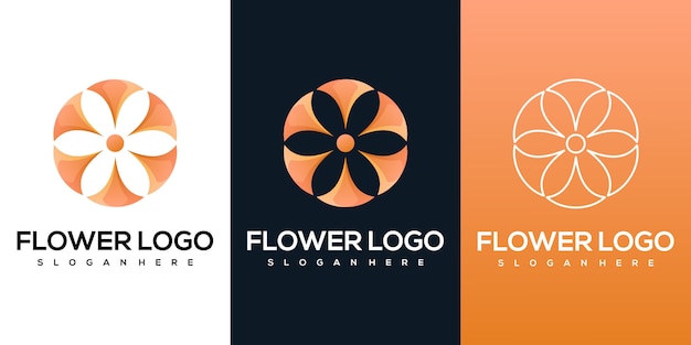 Logo avec une fleur abstraite