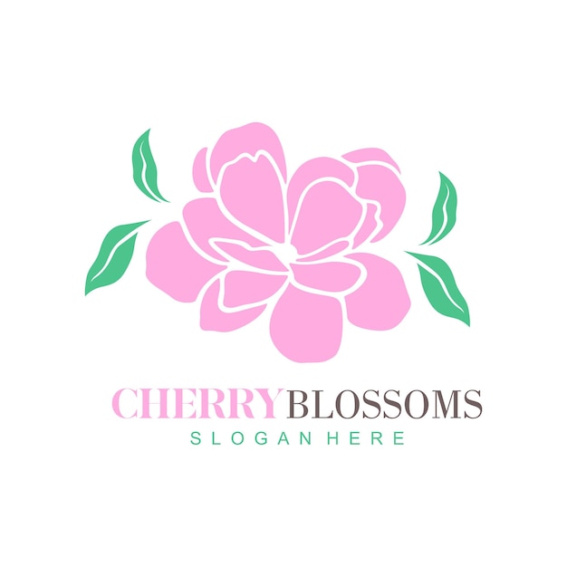 Logo De Fleur De Cerisier Pour La Mode Et La Beauté