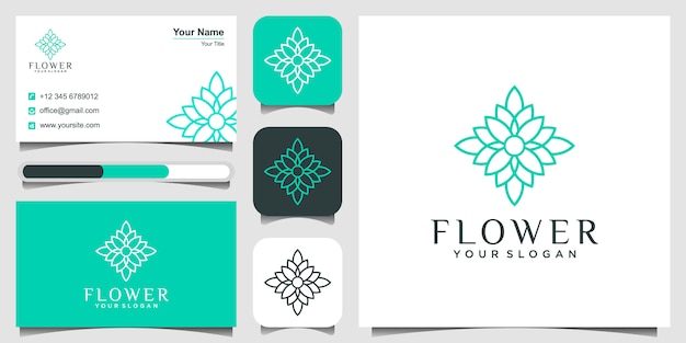 Logo De Fleur, Concept De Beauté Et Carte De Visite