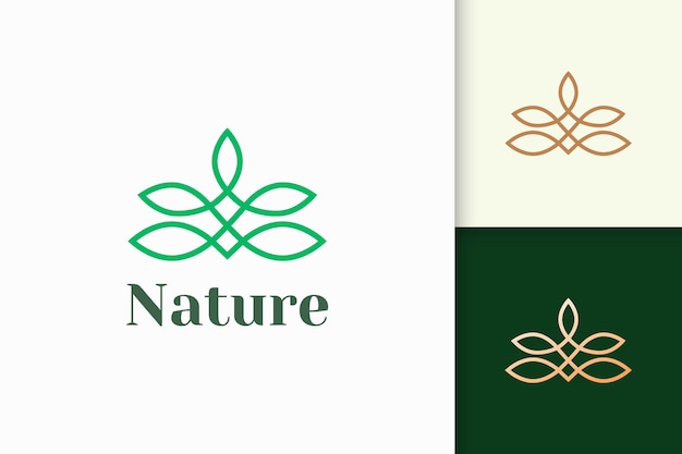 Le Logo De La Fleur Dans Un Style Féminin Et Luxueux Représente La Santé Et La Beauté