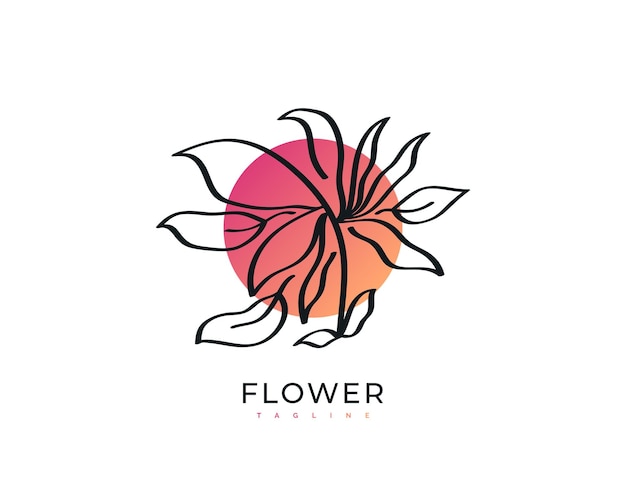 Logo De Fleur élégant Et Minimaliste Adapté Aux Bijoux De Fleuriste Cosmétique De Salon De Beauté Ou à La Marque De L'industrie De La Mode