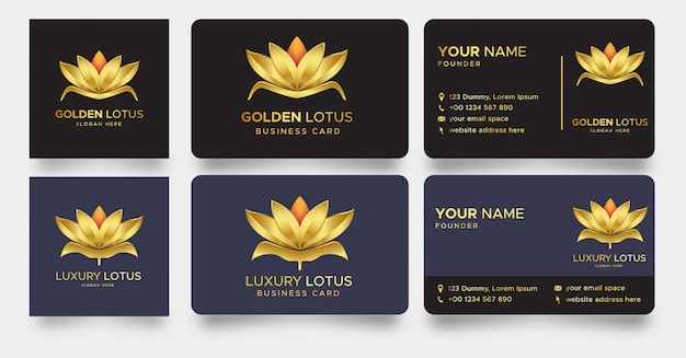 Logo De Fleur De Lotus De Luxe Et Carte De Visite