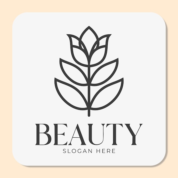 logo de fleur simple et minimaliste pour une beauté élégante