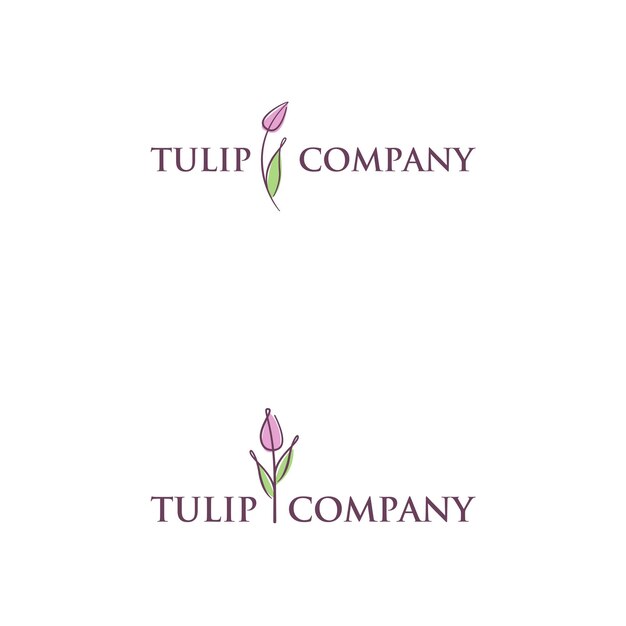 Logo de la fleur de tulipane de couleur rose féminine
