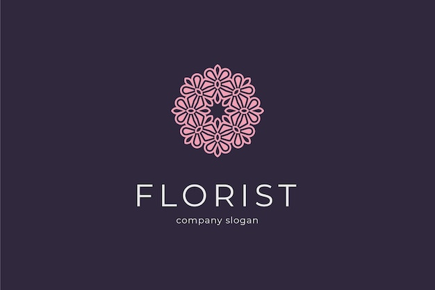 Vecteur logo de fleuriste de beauté
