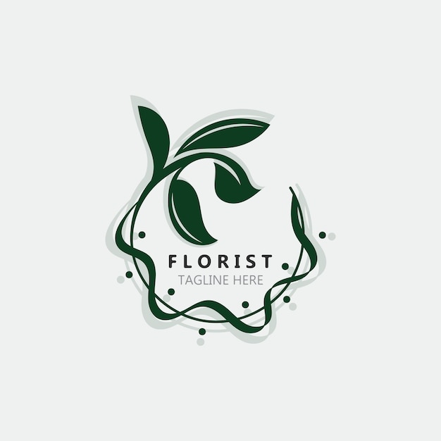 Vecteur logo de fleuriste belle feuille florale et fleur vecteur art icône décoration graphique modèle de mariage d'affaires