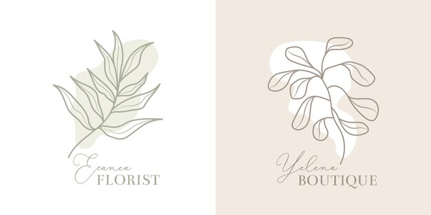 Logo de fleuriste élégant et logo de boutique