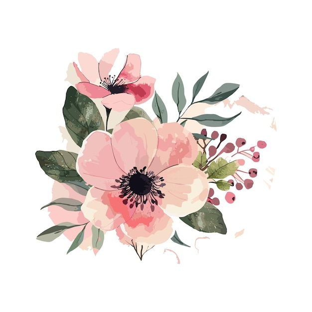 Vecteur logo floral à l'aquarelle logo créatif de luxe