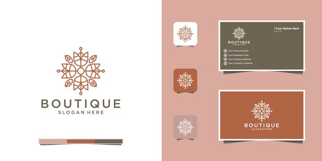 Logo Floral élégant Minimaliste Pour La Beauté, Les Cosmétiques, Le Yoga Et Le Spa. Création De Logo Et Carte De Visite