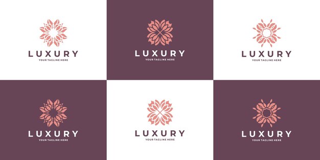 Logo floral moderne pour l'inspiration du logo beauté, cosmétiques, yoga et spa