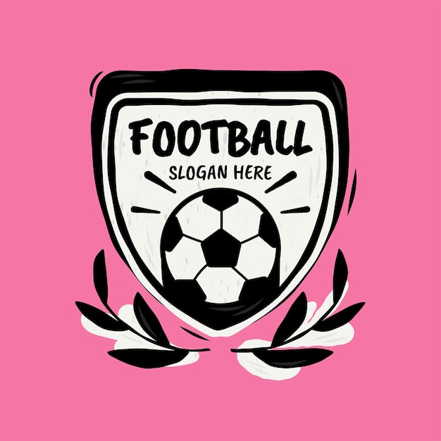 Logo De Football Design Plat Dessiné à La Main