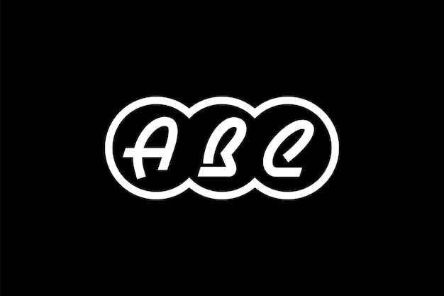 Logo en forme de cercle à trois lettres ABC, logo à 3 lettres avec forme de cercle, design à 3 lettres.