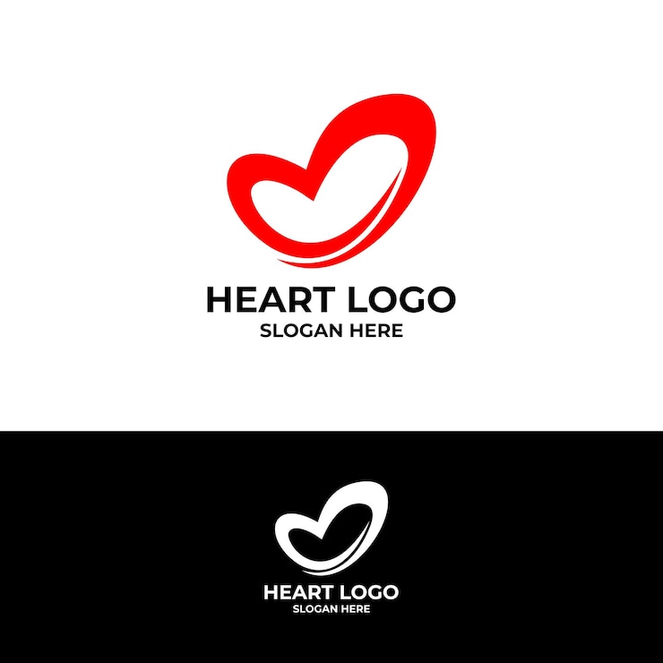 Vecteur un logo en forme de cœur avec un cœur dessus