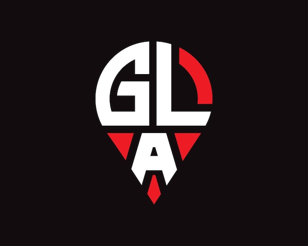 Vecteur le logo de la forme de la lettre de l'emplacement gla