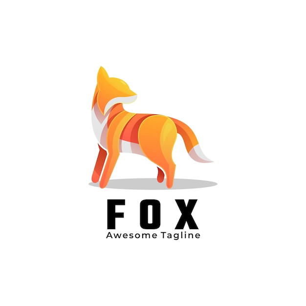 Vecteur logo fox gradient style coloré.