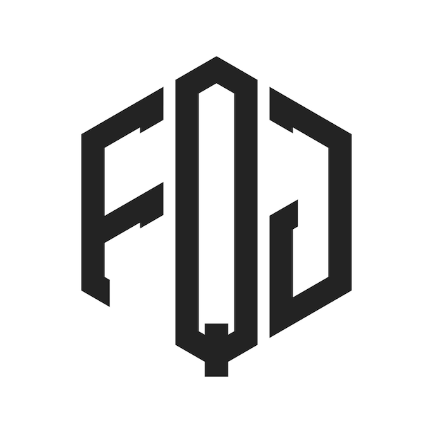 Le logo FQJ est conçu avec les initiales FQJ et le monogramme FQJ en forme d'hexagone.