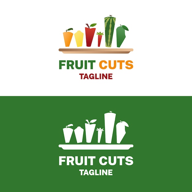 Logo Frais De Fruits Coupés