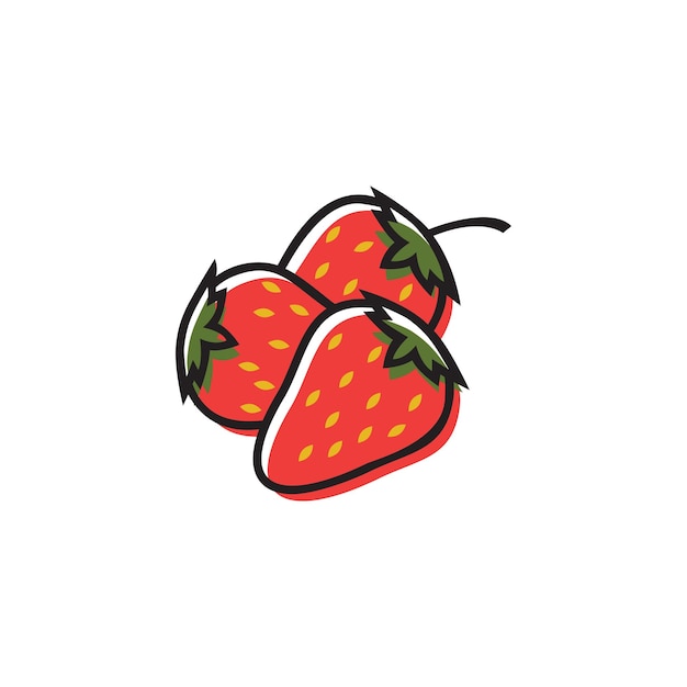 Vecteur logo fraise