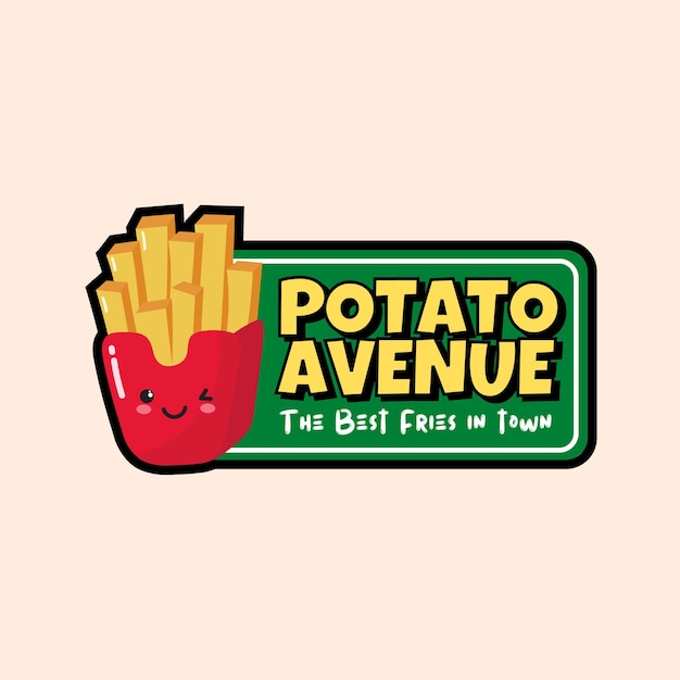 Vecteur le logo des frites de l'avenue vector potato