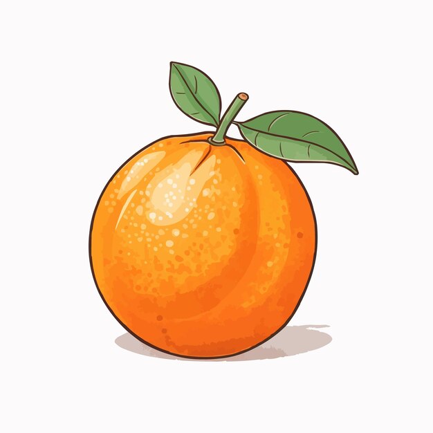 Vecteur logo de fruit orange dessin animé concept d'illustration de cuisine végétalienne mignonne