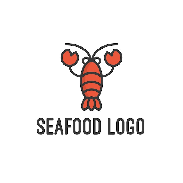 Vecteur logo de fruits de mer isolé en blanc