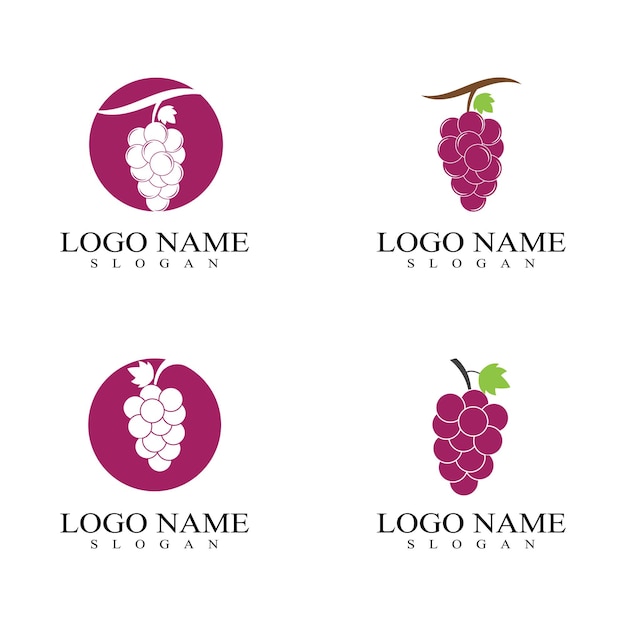 Logo De Fruits De Raisin Et Vecteur De Symbole