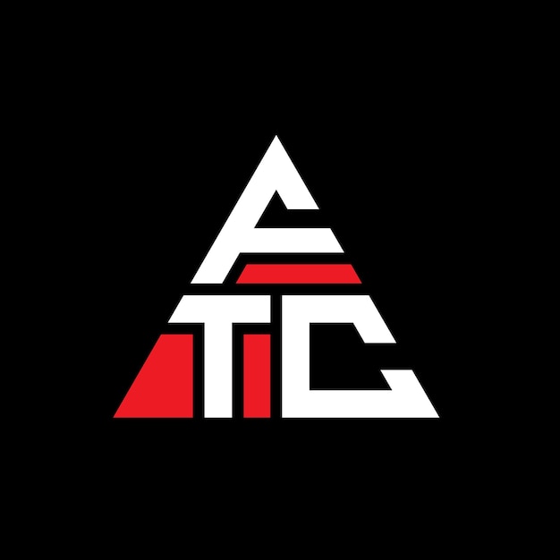 Le logo de la FTC est un triangle en forme de triangle, un monogramme, un modèle de logo vectoriel en couleur rouge, un logo triangulaire, un logo simple, élégant et luxueux.