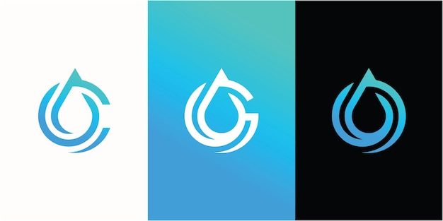 Logo G Avec Illustration De Conception De Goutte D'eau