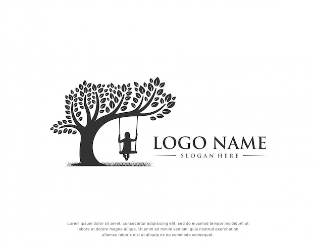 logo de garde d'enfants isnpiration design plat